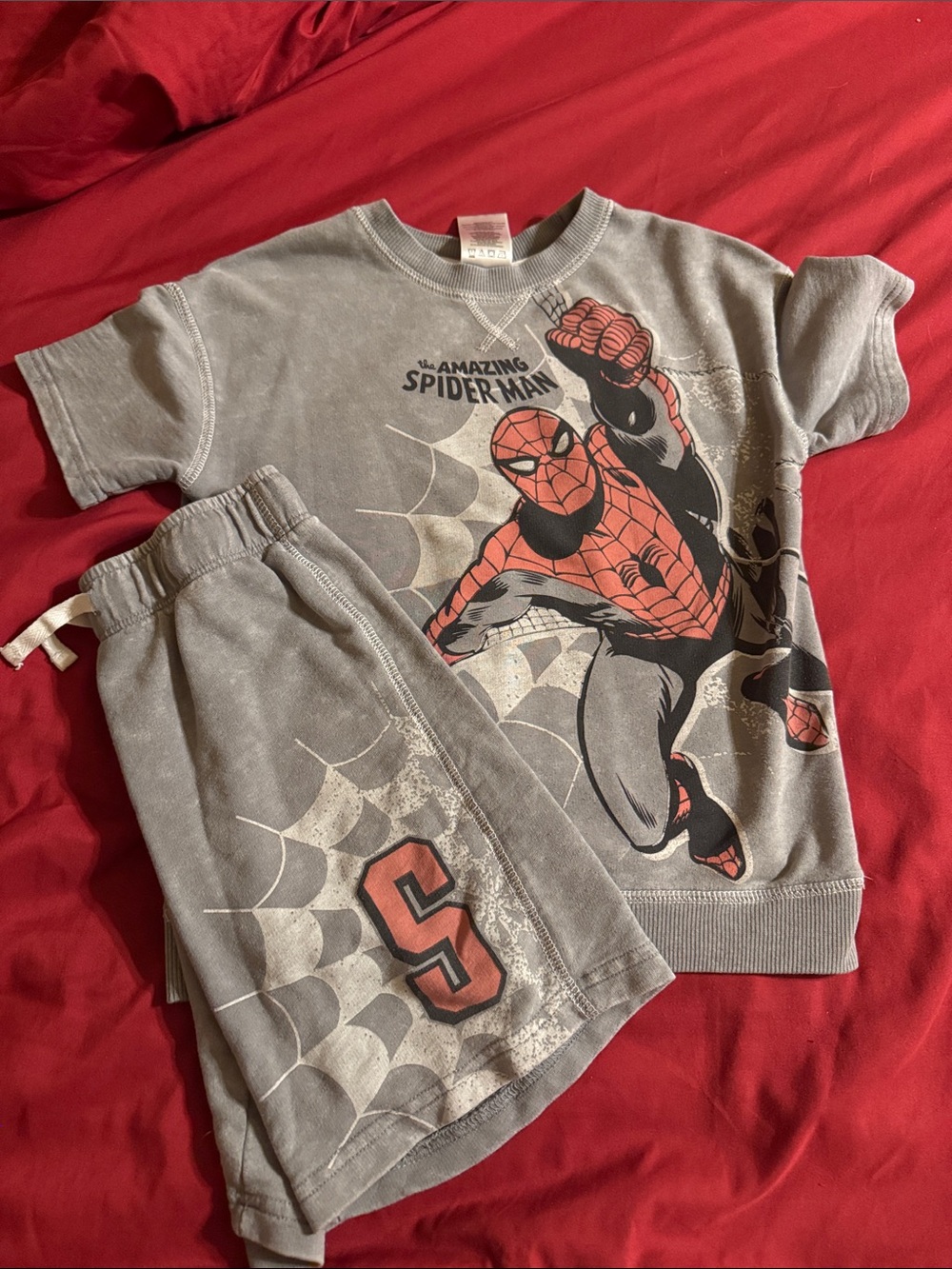 Lots of boys shirts and one matching set of Disney. Sizes from 6/7-8.